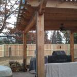 Pergola with  fence  in background